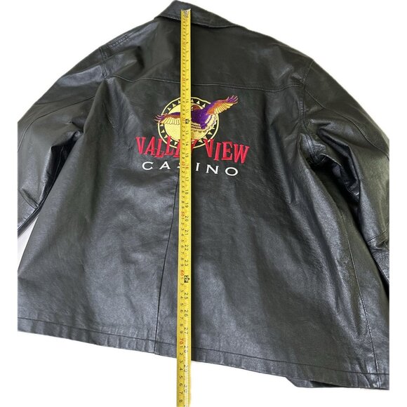 Vintage LAS VEGAS CASINO Valley View Leather Jacket 90s Men’s L Black - Picture 11 of 11